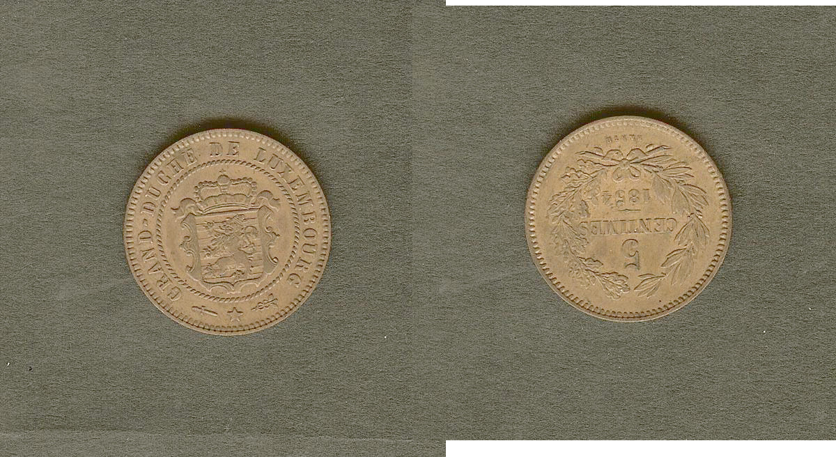 Luxembourg 5 centimes 1854 AU